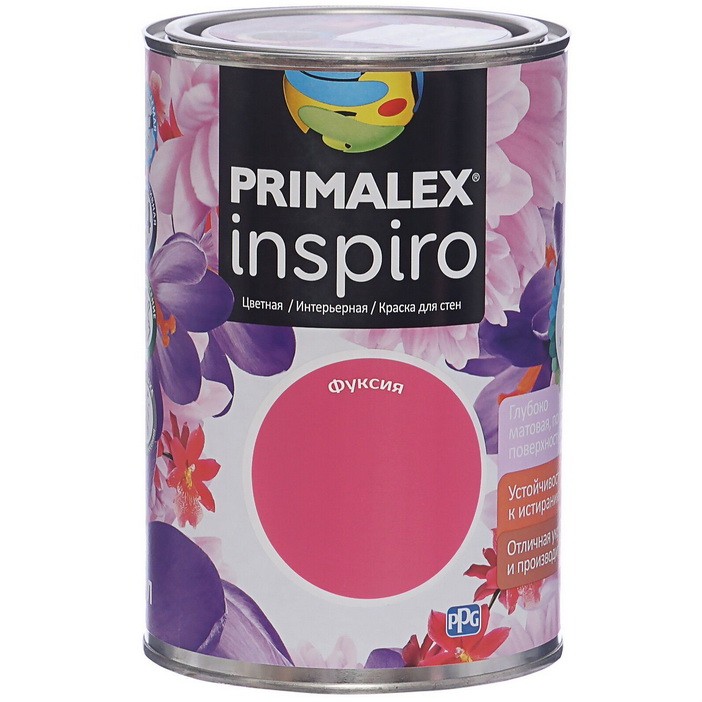 Фото 1 - Краска Primalex Inspiro, цвет Фуксия, интерьерная, водоэмульсионная, цветная, 1 л.