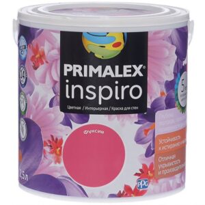 Фото 11 - Краска Primalex Inspiro, цвет Фуксия, интерьерная, водоэмульсионная, цветная,  2.5 л.
