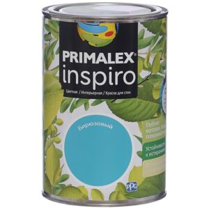 Фото 12 - Краска Primalex Inspiro, цвет Бирюзовый, интерьерная, водоэмульсионная, цветная, 1 л.