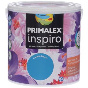Фото 13 - Краска Primalex Inspiro, цвет Синий бархат, интерьерная, водоэмульсионная, цветная,  2.5 л.