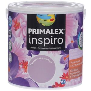 Фото 19 - Краска Primalex Inspiro, цвет Прованская Лаванда, интерьерная, водоэмульсионная, цветная,  2.5 л.