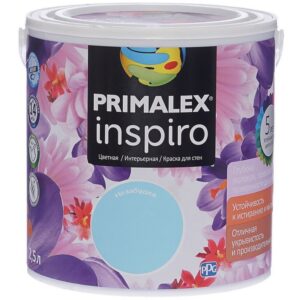 Фото 5 - Краска Primalex Inspiro, цвет Незабудка, интерьерная, водоэмульсионная, цветная,  2.5 л.