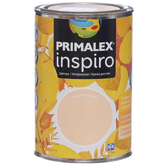 Фото 1 - Краска Primalex Inspiro, цвет Каппучино, интерьерная, водоэмульсионная, цветная, 1 л.
