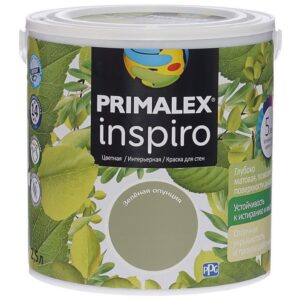 Фото 14 - Краска Primalex Inspiro, цвет Зеленая Опунция, интерьерная, водоэмульсионная, цветная,  2.5 л.