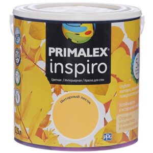Фото 15 - Краска Primalex Inspiro, цвет Янтарный Песок, интерьерная, водоэмульсионная, цветная,  2.5 л.