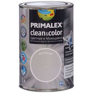 Фото 13 - Краска Primalex Clean&Color, цвет Интуиция, итерьерная, для ванной и кухни, 1л.