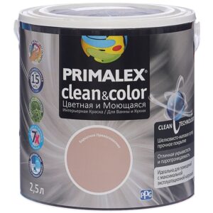 Фото 10 - Краска Primalex Clean&Color, цвет Бархатное Прикосновение, итерьерная, для ванной и кухни, 2,5л.
