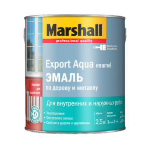 Фото 5 - Эмаль "Marshall" Эксперт Аква (Export Aqua) Черная, акриловая полуматовая универсальная (2,5 л) "Маршал".