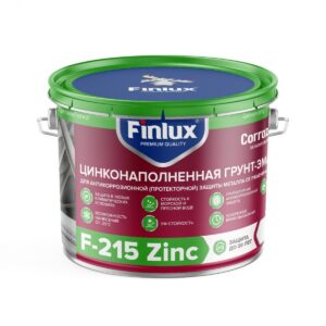 Фото 28 - Краска финишная для защиты металла Finlux F-215 Zinc CorrozoStop, от ржавчины, цинковая, антикоррозионной цвет RAL 7040 - 20кг.