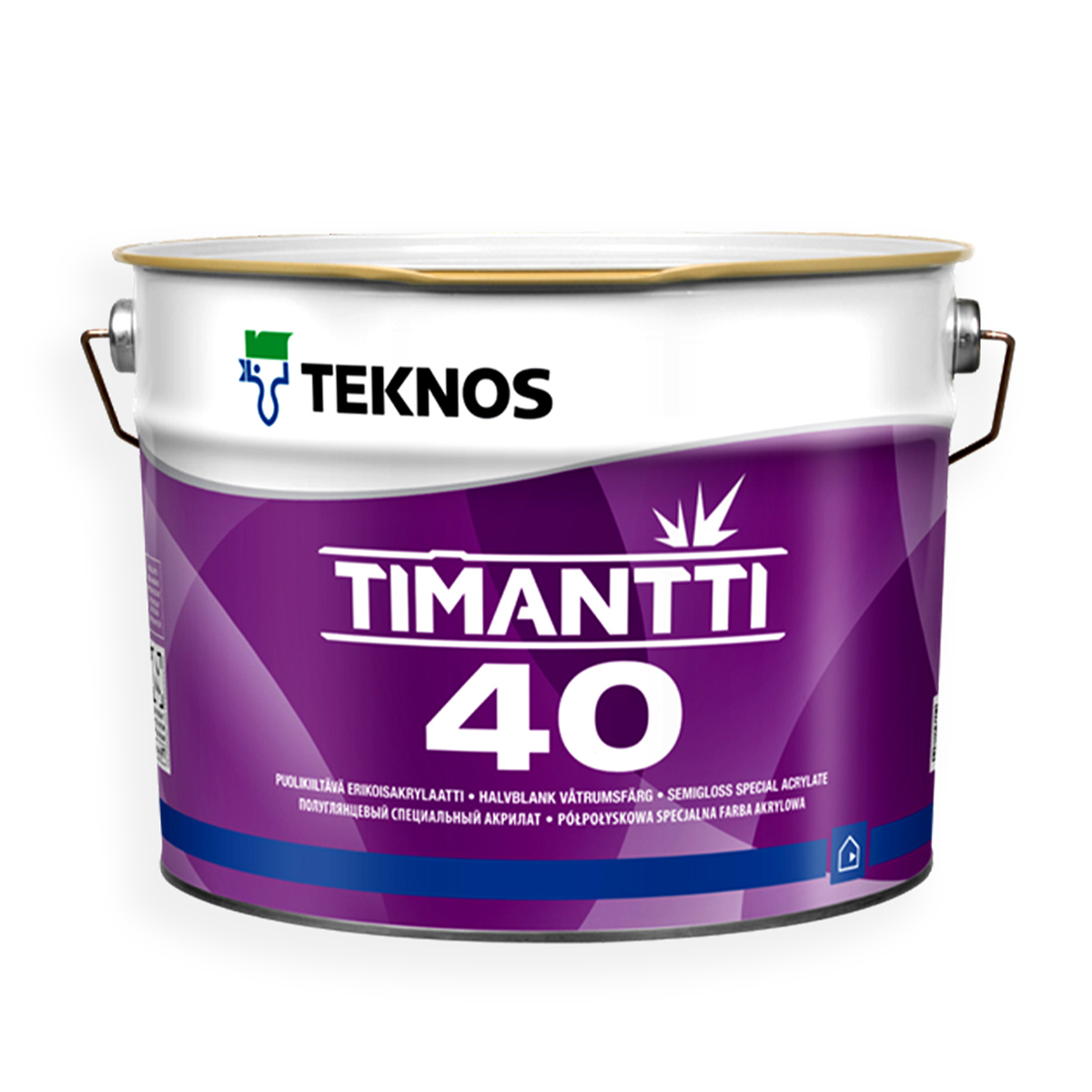 Фото 7 - Краска "TIMANTTI 40 / Тимантти 40", цвет база РМ3, акрилатная для внутренних стен и потолков, 2.7 л "Teknos / Текнос".
