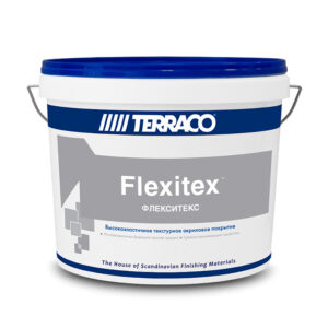 Фото 19 - Покрытие текстурное FLEXITEX  суперэластичное,  на акриловой основе (15л) – Terraco / Террако.